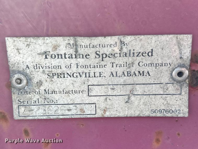 image for item FK0051 2004 Fontaine lowboy equipment trailer