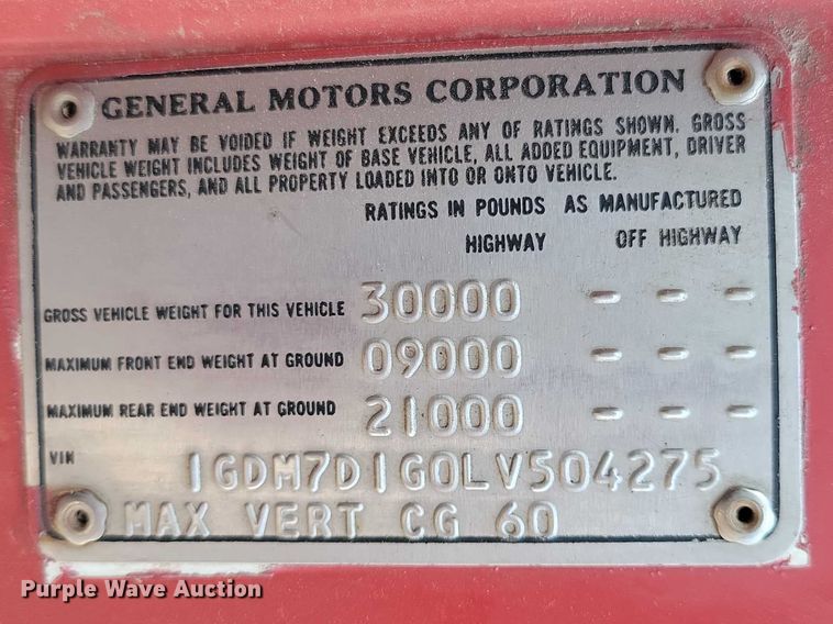 image for item NK9998 1990 GMC Sierra crane truck