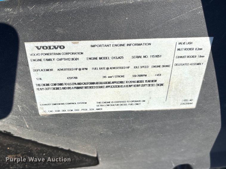 image for item YA1100 2017 Volvo VNL semi truck