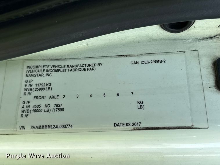 image for item YA1788 2018 International 4300 box truck