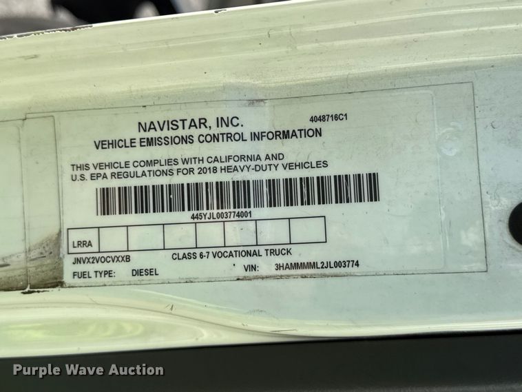 image for item YA1788 2018 International 4300 box truck