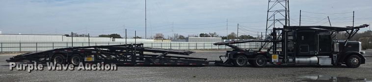image for item YA1913 2023 Peterbilt 389 car carrier truck with car carrier trailer