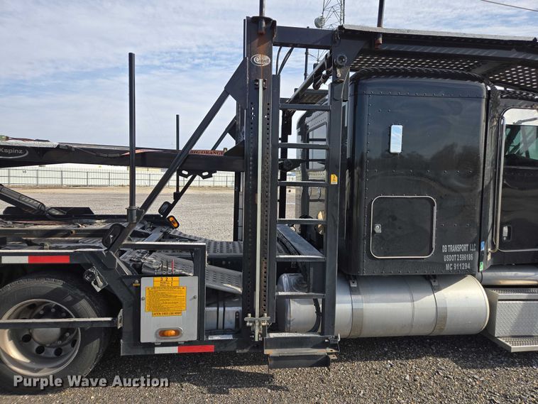 image for item YA1913 2023 Peterbilt 389 car carrier truck with car carrier trailer