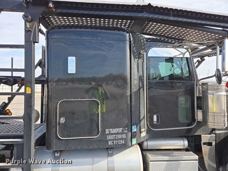 image for item YA1913 2023 Peterbilt 389 car carrier truck with car carrier trailer