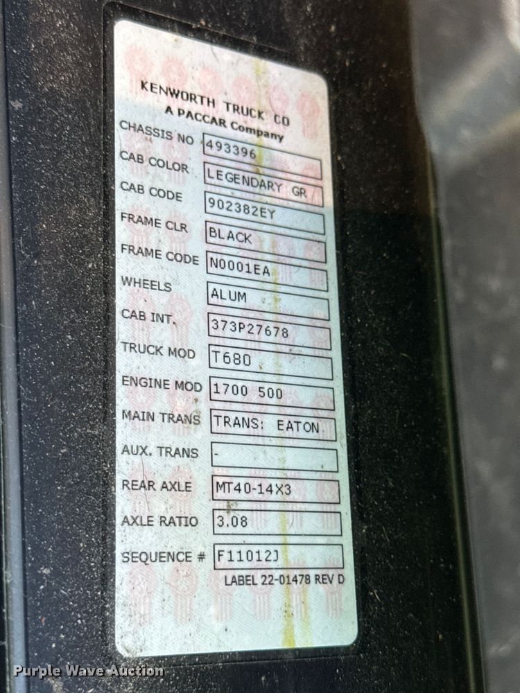 image for item YA2022 2022 Kenworth T680 semi truck