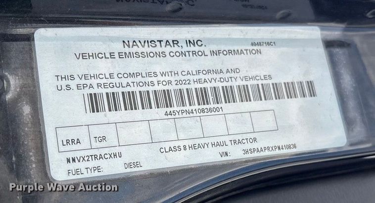 image for item YA2266 2023 International HX520 semi truck