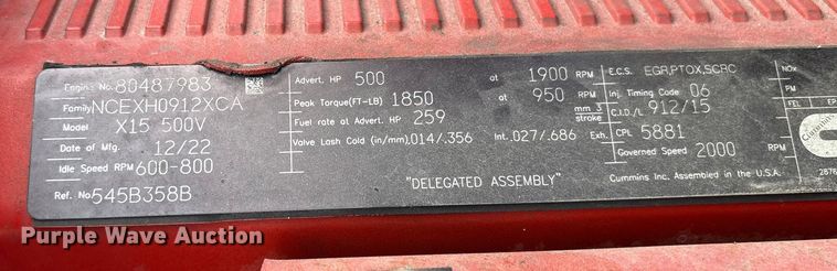 image for item YA2267 2023 International HX520 semi truck