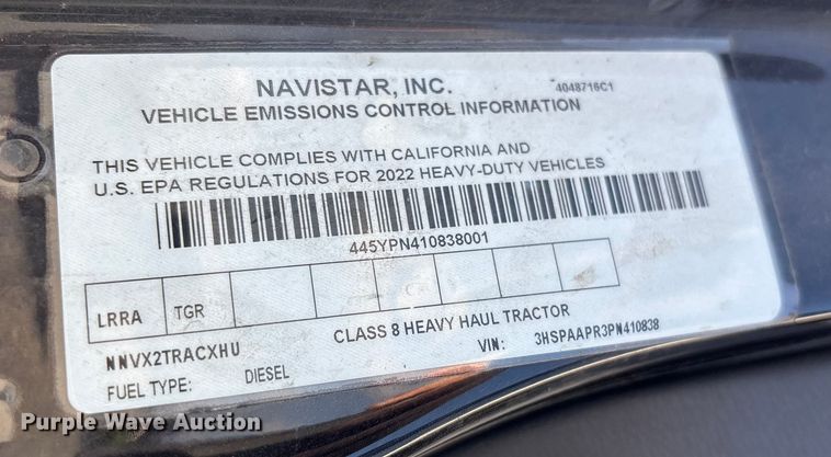 image for item YA2267 2023 International HX520 semi truck