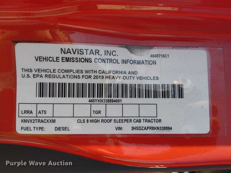 image for item YA2402 2019 International LT625 semi truck