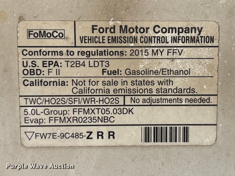 image for item DT0230 2015 Ford F150 Ext. Cab pickup truck