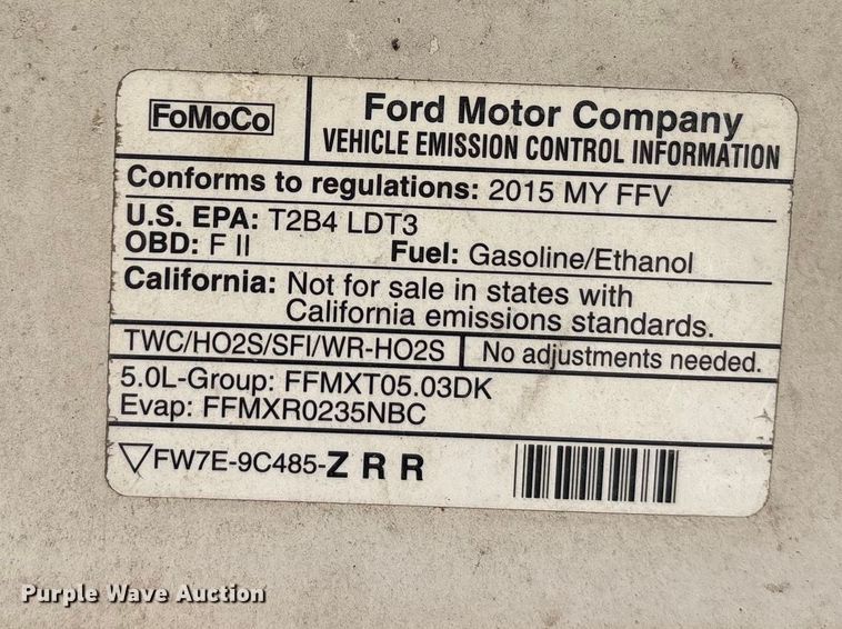 image for item DT0231 2015 Ford F150 Ext. Cab pickup truck