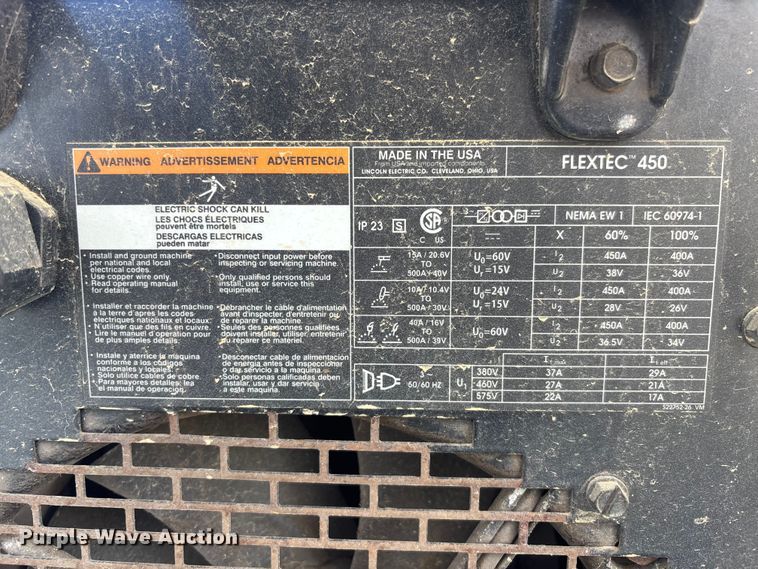 image for item DU0471 Lincoln Electric FLEXTEC 450 welder