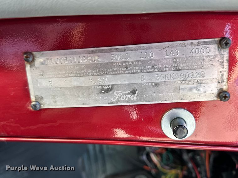 image for item DV0897 1956 Ford F100 