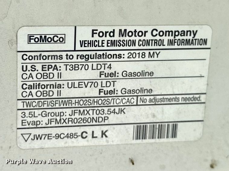 image for item DV0898 2018 Ford F150 