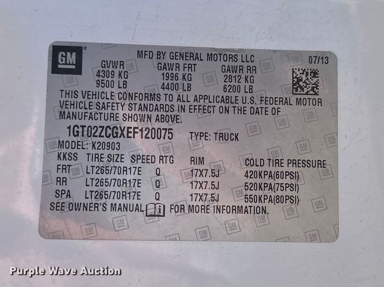 image for item DV0901 2014 GMC Sierra 2500D 