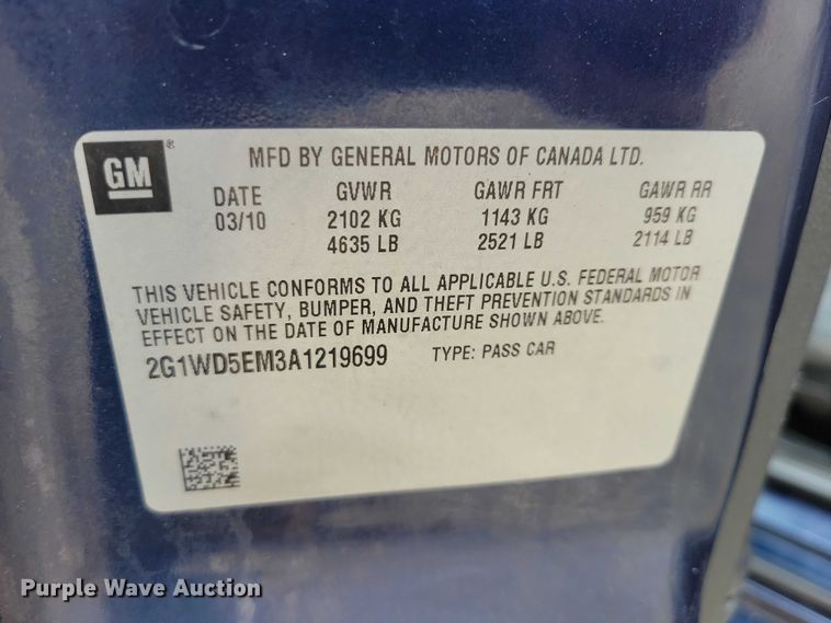 image for item DZ7025 2010 Chevrolet Impala Police Cruiser 