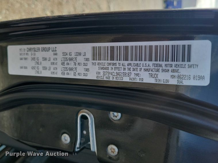 image for item DZ7028 2010 Dodge Ram 3500 Crew Cab pickup truck