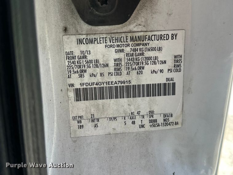 image for item EA4837 2014 Ford F450 Super Duty box truck