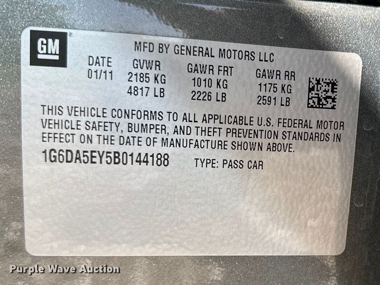 image for item EA4839 2011 Cadillac CTS 