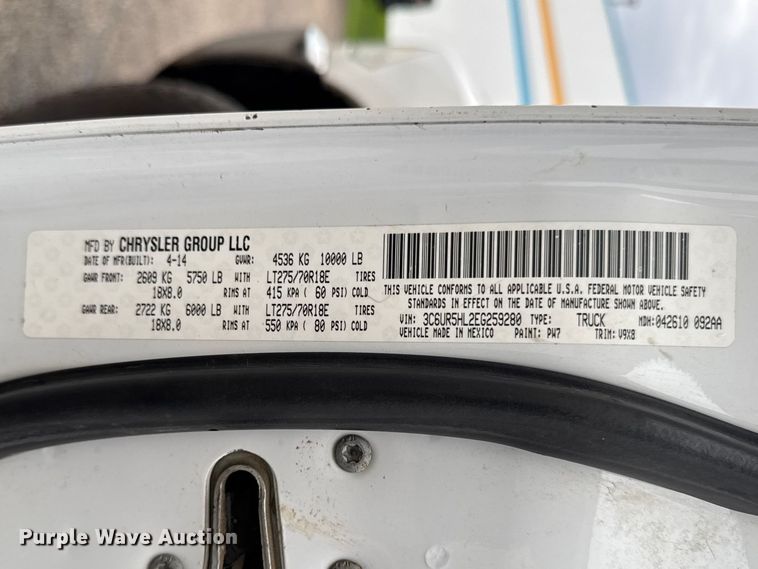 image for item EF2459 2014 RAM 2500 Crew Cab pickup truck