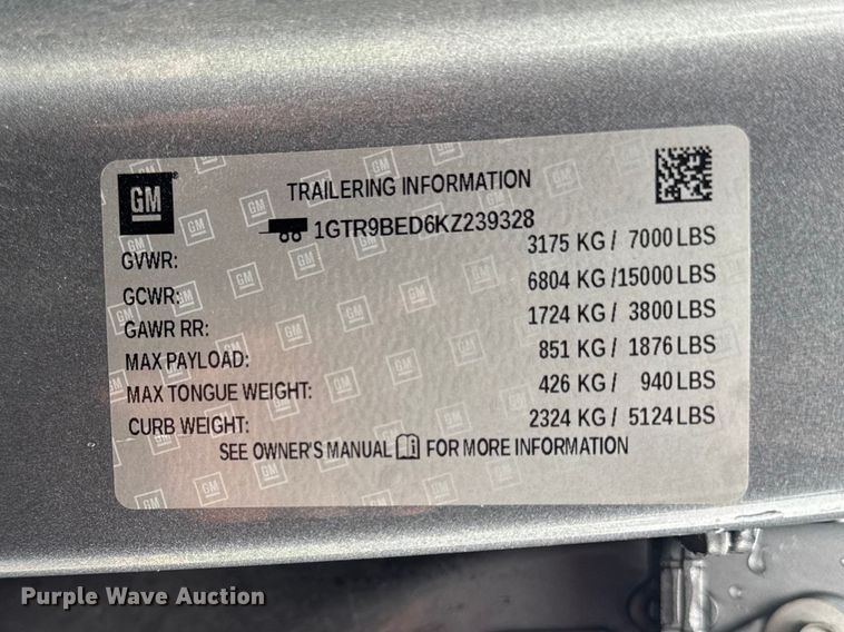image for item EF2460 2019 GMC Sierra 1500 Ext. Cab pickup truck
