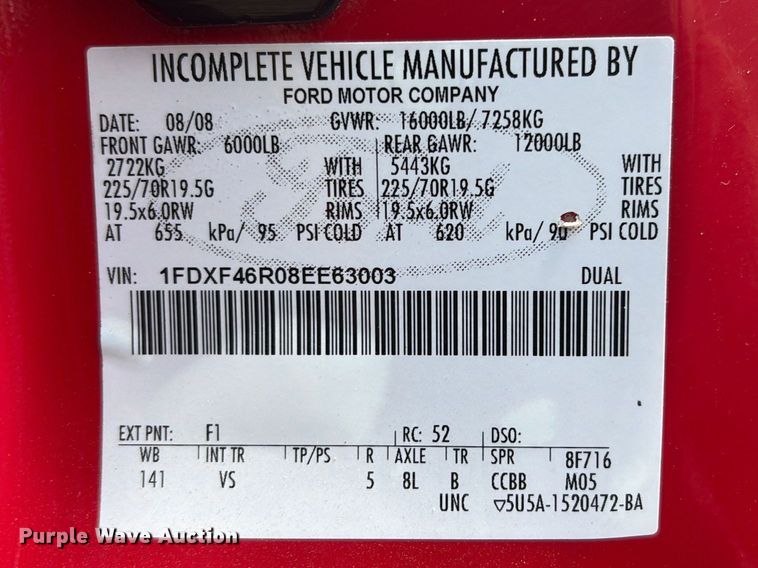 image for item EG8959 2008 Ford F450 Super Duty flatbed truck