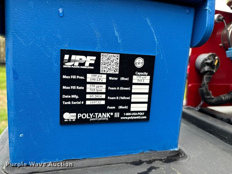 image for item EO4179 2014 CET Fire Pumps Mfg brush fire skid unit