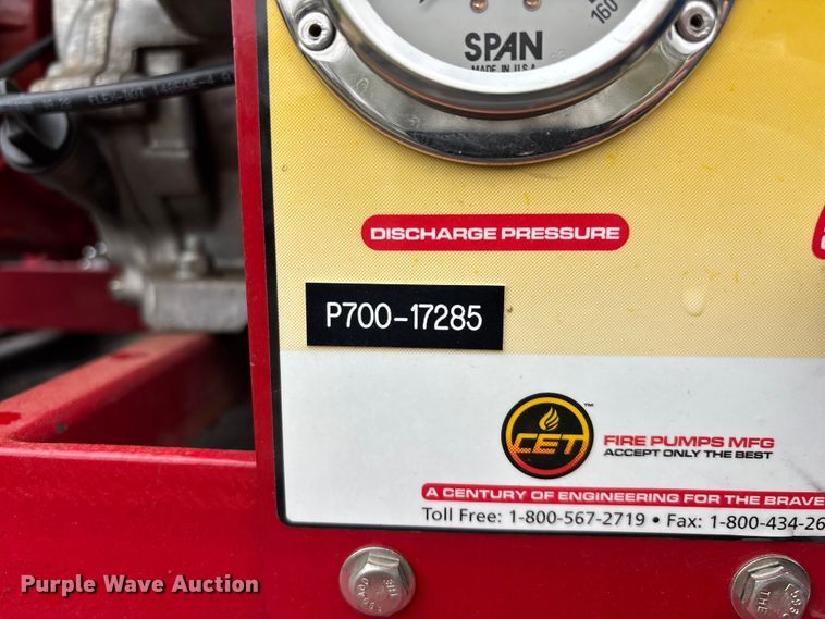 image for item EO4179 2014 CET Fire Pumps Mfg brush fire skid unit