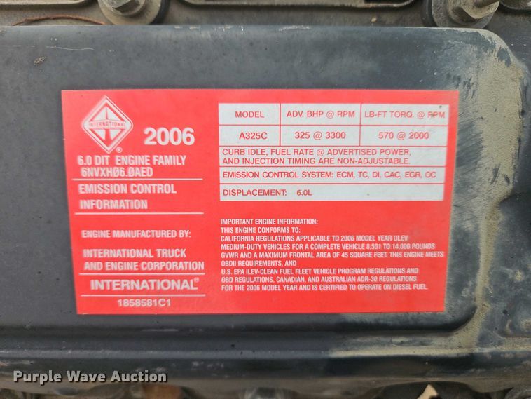image for item EO7253 2006 International A325C engine