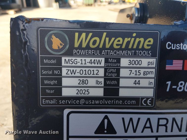 image for item ES8807 2025 Wolverine MSG-11-44W compact utility loader grapple bucket