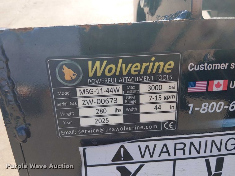 image for item ES8810 2025 Wolverine MSG-11-44W compact utility loader grapple bucket