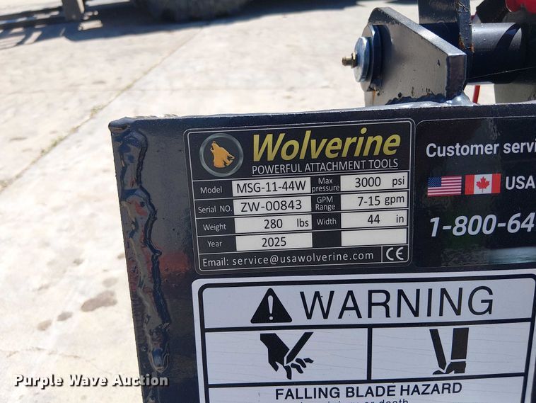 image for item ES8861 2025 Wolverine MSG-11-44W compact utility loader grapple bucket