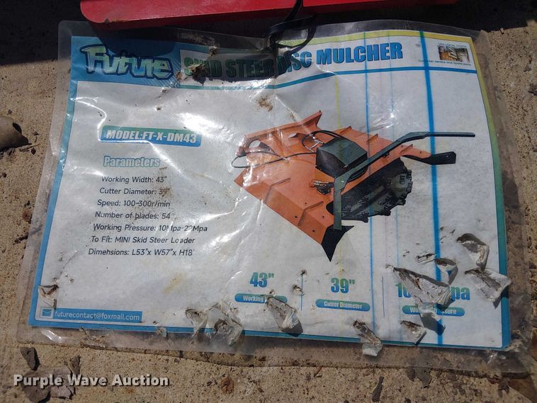 image for item ES8862 Future X-DM43 skid steer disc mulcher