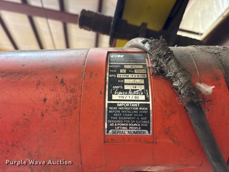 image for item ES8914 CM WL overhead chain hoist