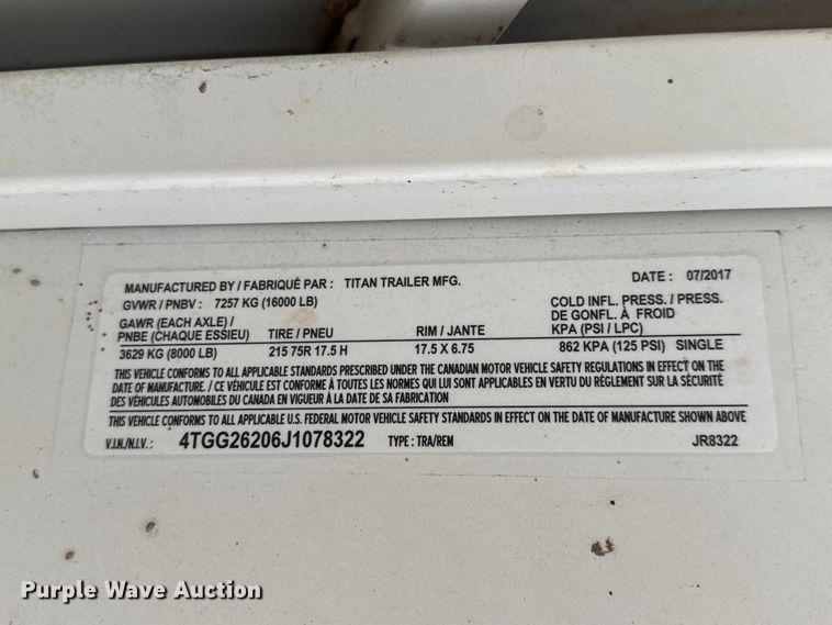 image for item ET1966 2018 Titan JR8322 enclosed cargo trailer