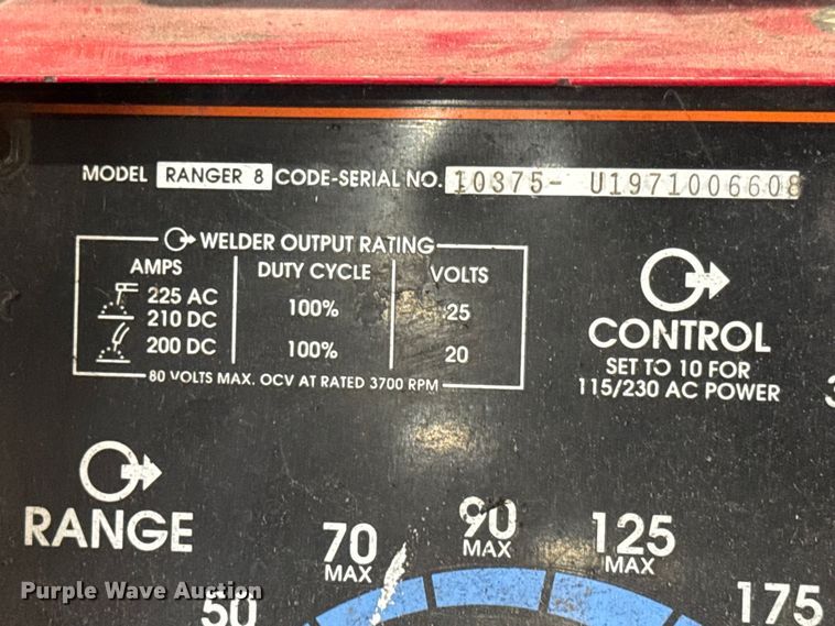 image for item ET1994 Lincoln Electric Ranger 8 welder/generator