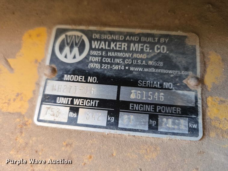 image for item ET5039 (4) Walker T27iT25iMH27I-16 ZTR mowers