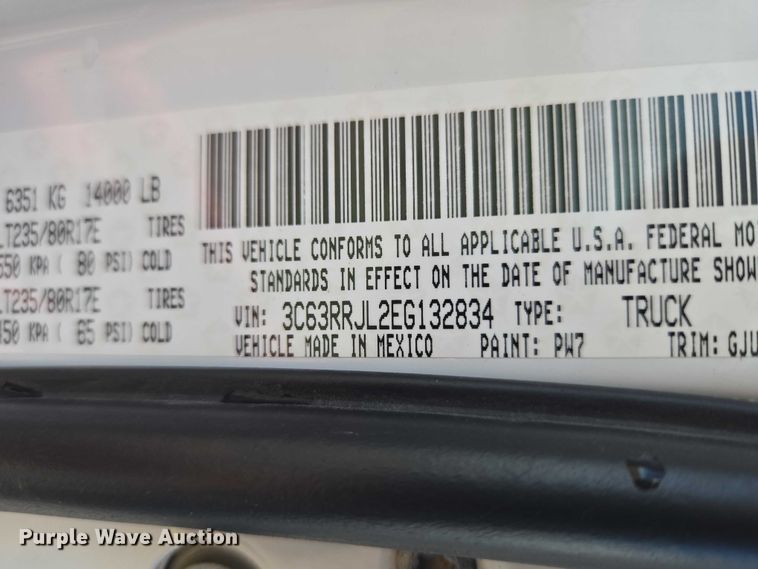 image for item ET5084 2014 RAM 3500 Crew Cab pickup truck