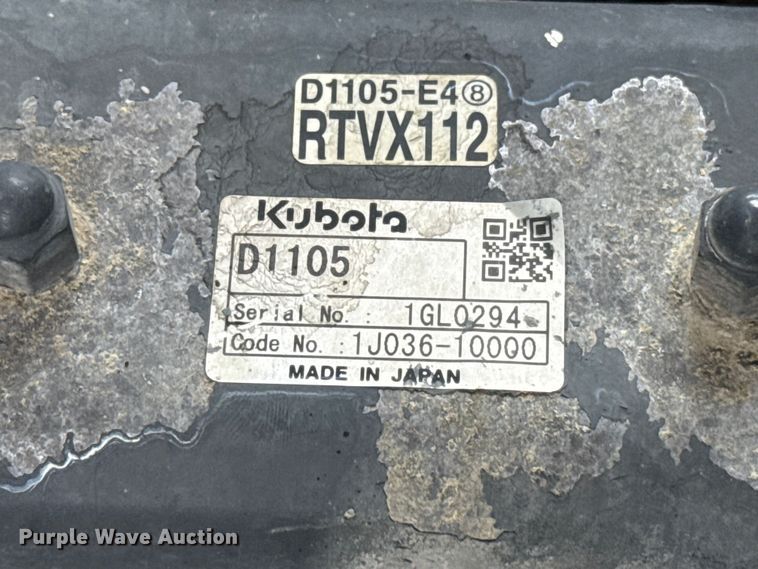 image for item ET6059 2016 Kubota RTV X1140 utility vehicle
