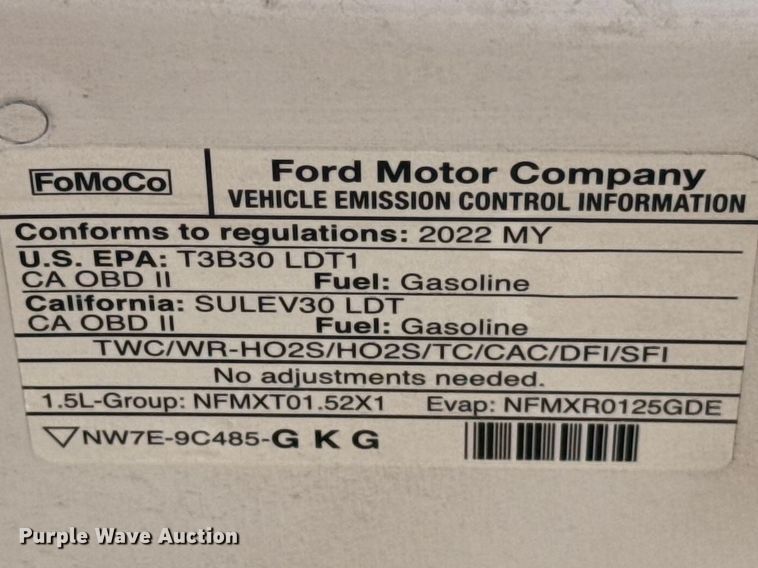 image for item ET6076 2022 Ford Escape SUV