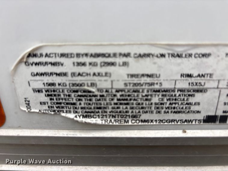 image for item EU0488 2022 Carry-on Trailer enclosed cargo trailer