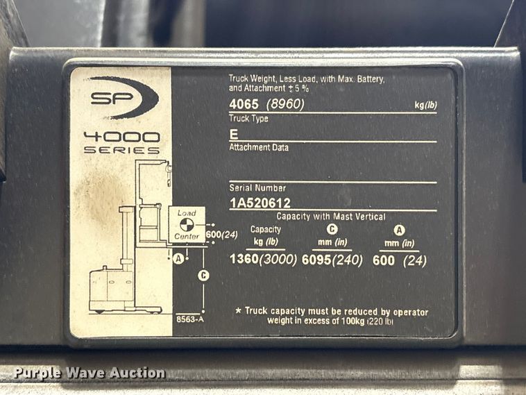 image for item EU0546 2018 Crown SP4050-30 order picker