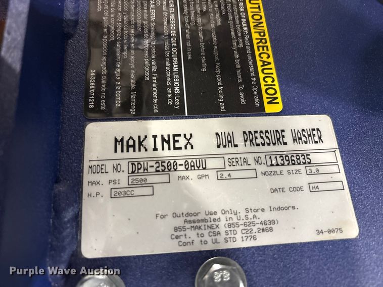 image for item EU5502 MAKINEX DPW-2500-0AVU pressure washer