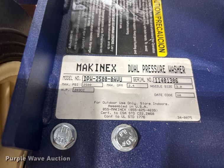 image for item EU5503 MAKINEX DPW-2500-0AVU pressure washer