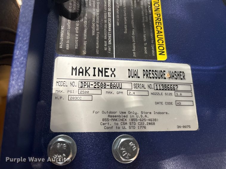 image for item EU5505 MAKINEX DPW-2500-0AVU pressure washer