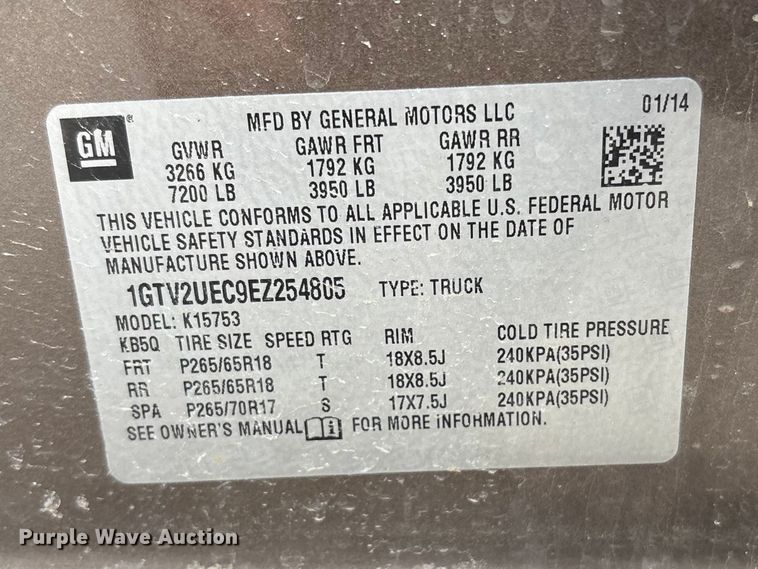 image for item EU8642 2014 GMC Sierra 1500 Crew Cab pickup truck