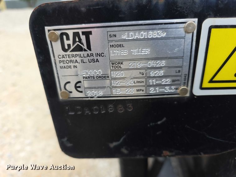 image for item EV2100 2018 Caterpillar LT18B  skid steer tiller