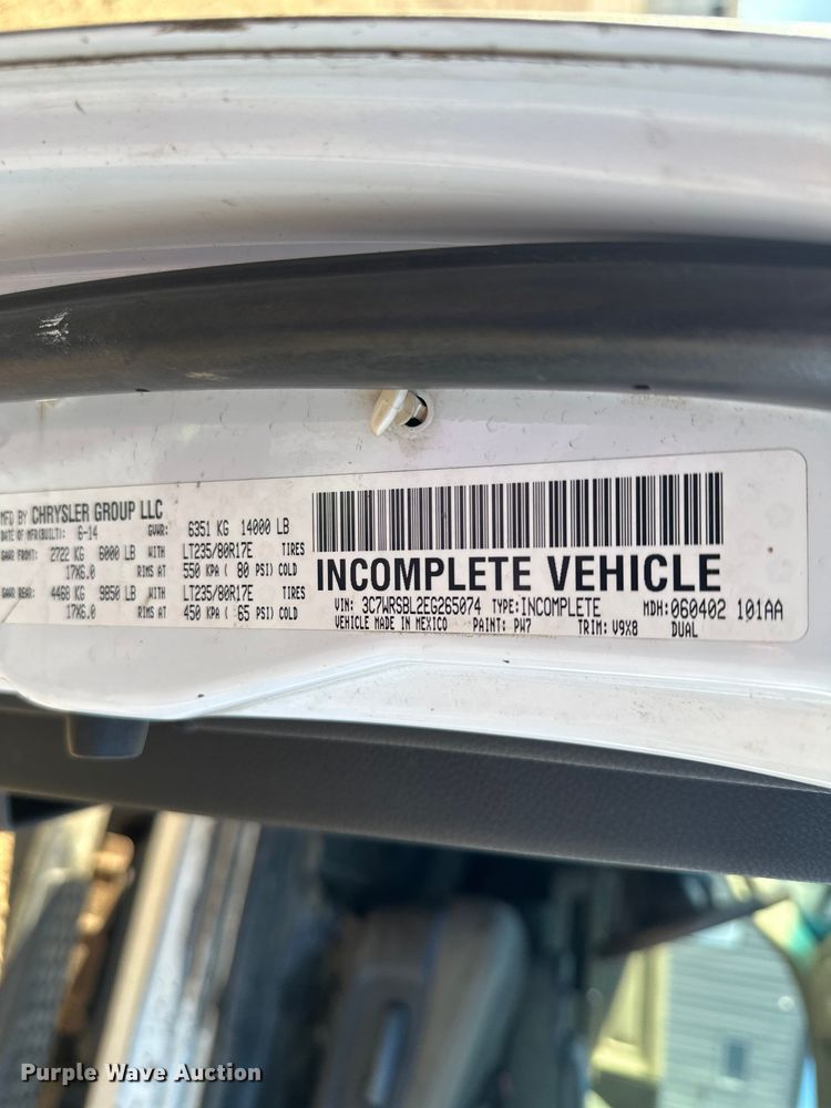 image for item EV5886 2014 RAM 3500 flatbed pickup truck