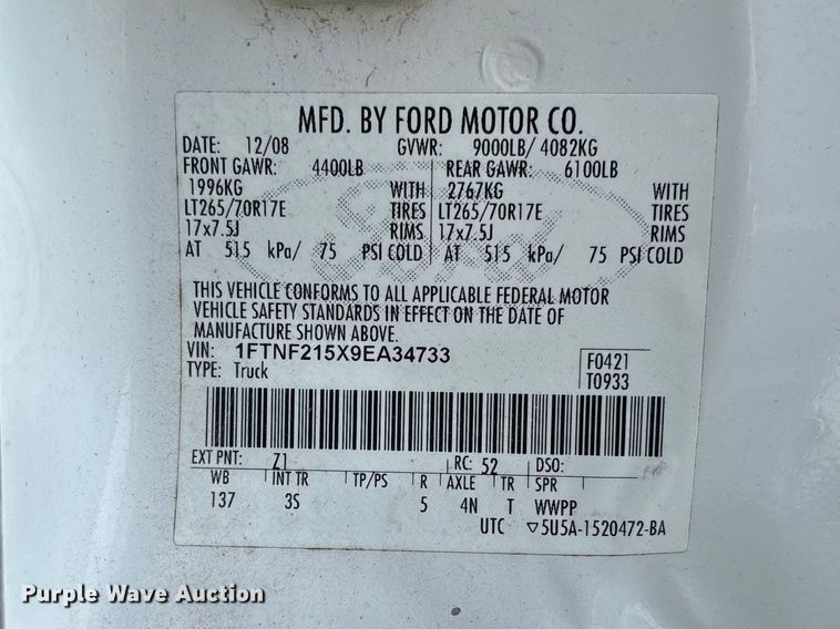 image for item FB3401 2009 Ford F250 Super Duty pickup truck