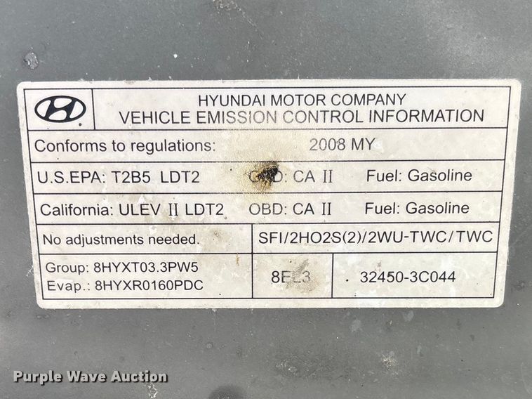 image for item FB3414 2008 Hyundai Santa Fe SUV